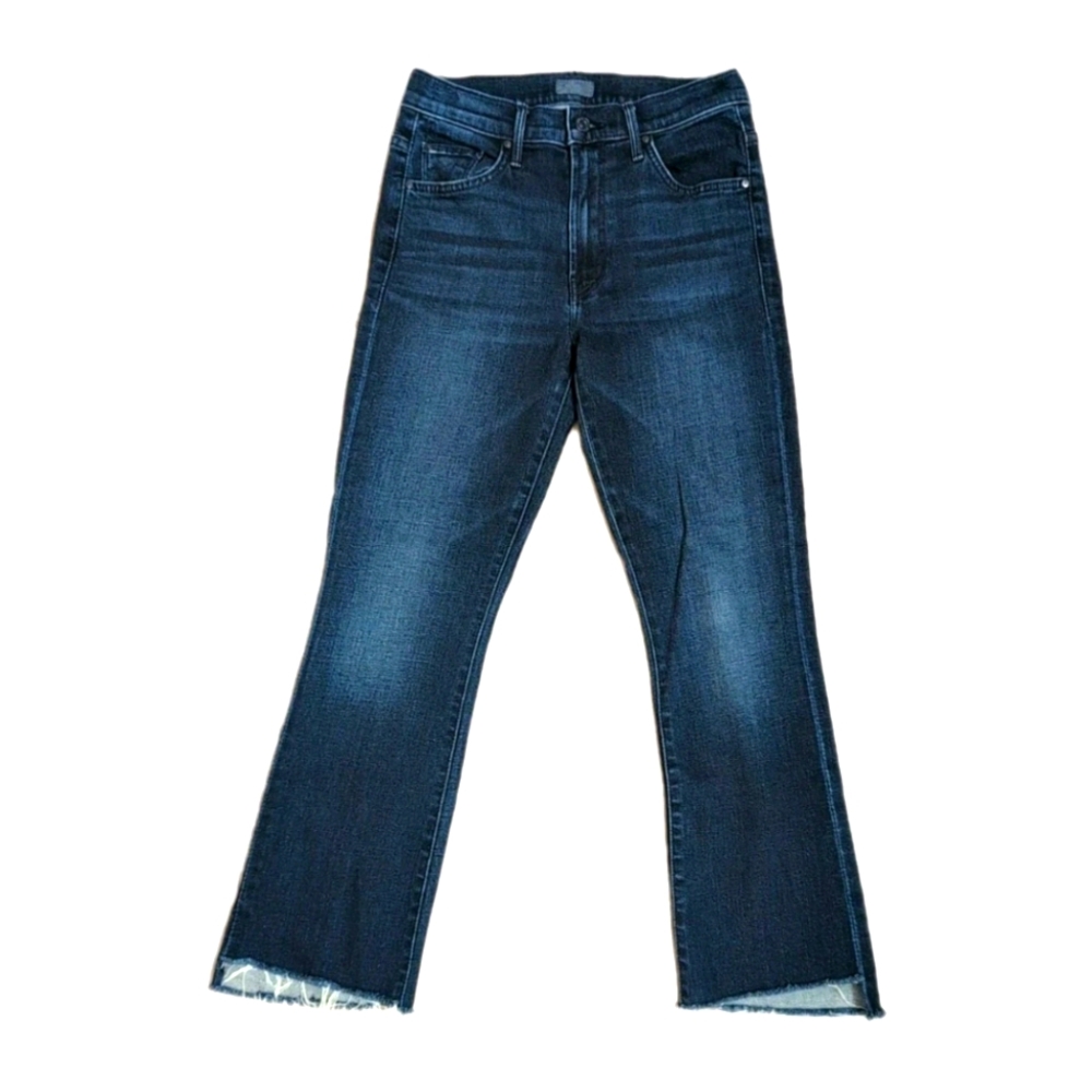 Women’s MOTHER Jeans 27 Insider Crop Step Fray Moving On Up Blue Pants